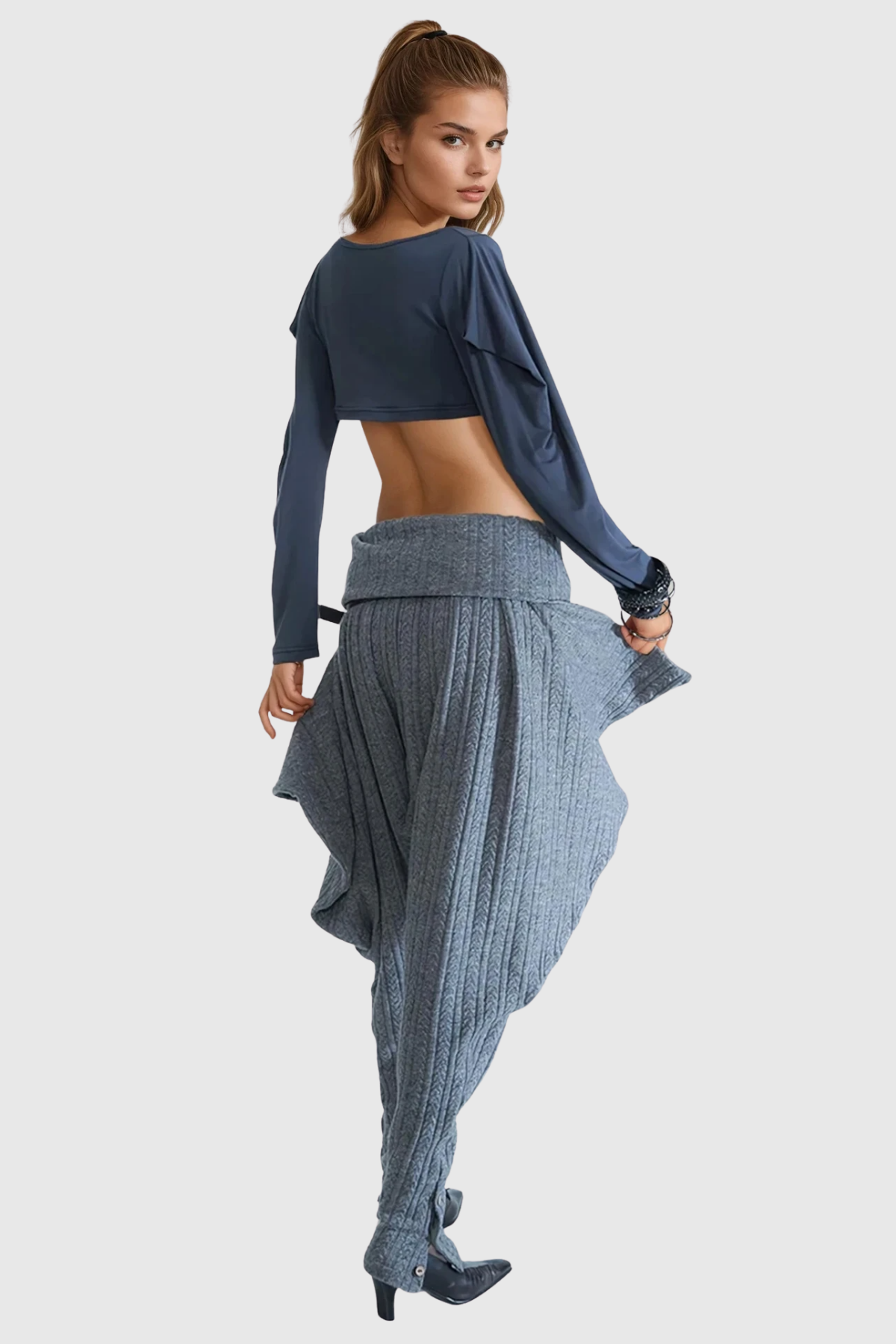 Faten Deconstruct Draped Knit Pants