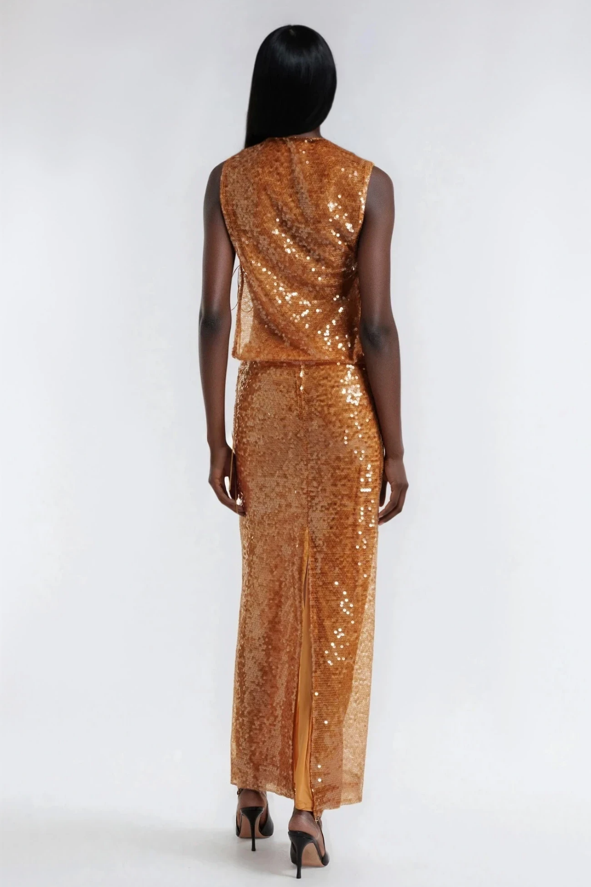 Fathima Tie Up Sequin Maxi Dress