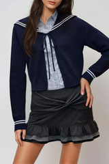 Fatiha Lapel Knit Top
