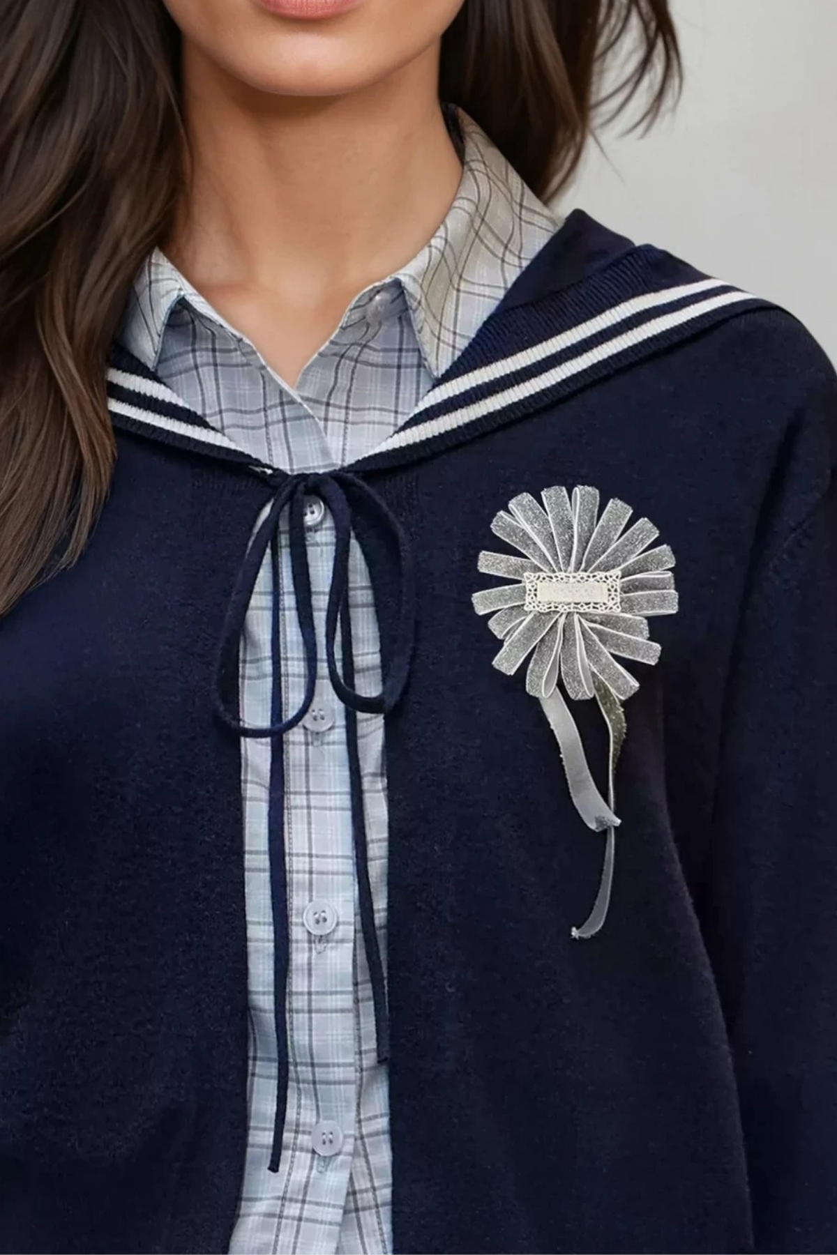 Fatiha Lapel Knit Top