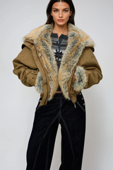 Fatima Cropped Faux Fur Jacket