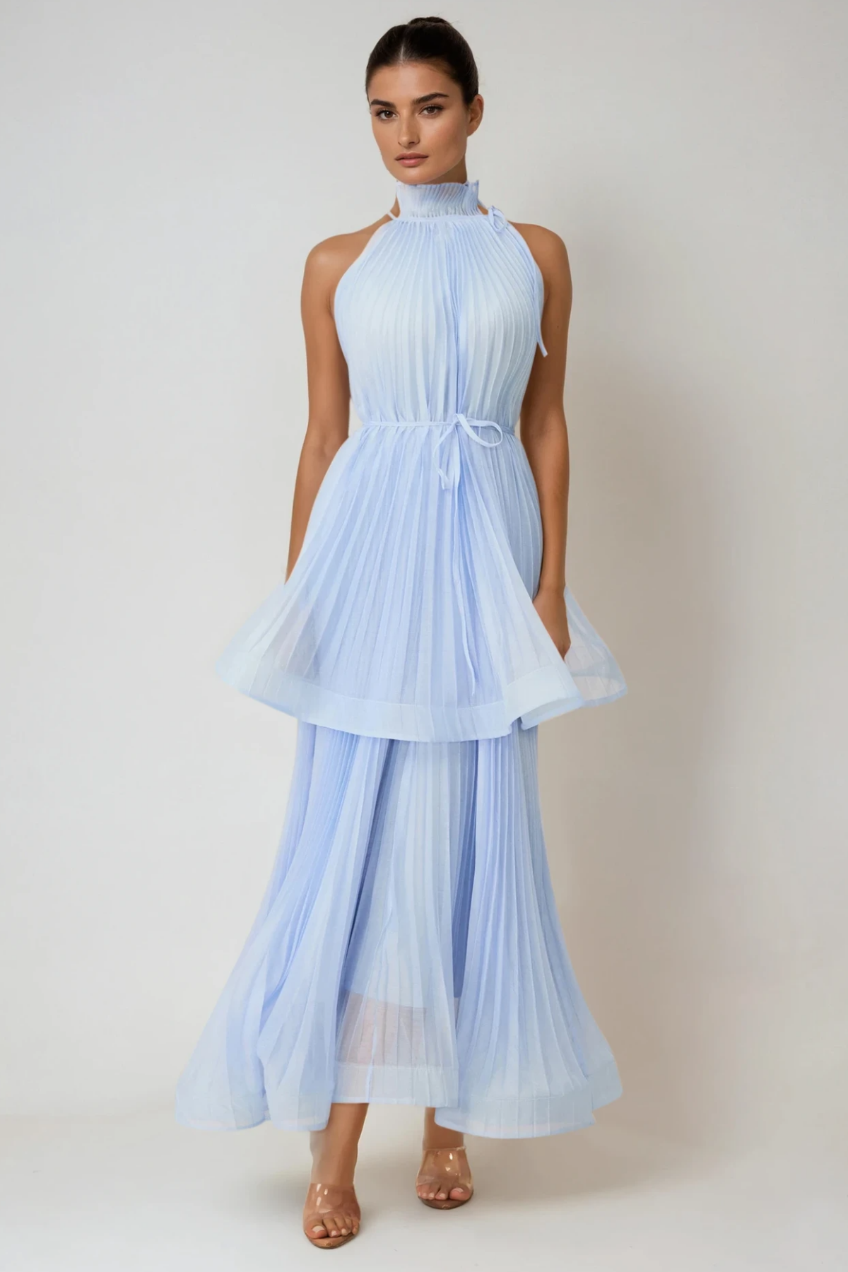 Fatimah Pleated Tiered Maxi Dress