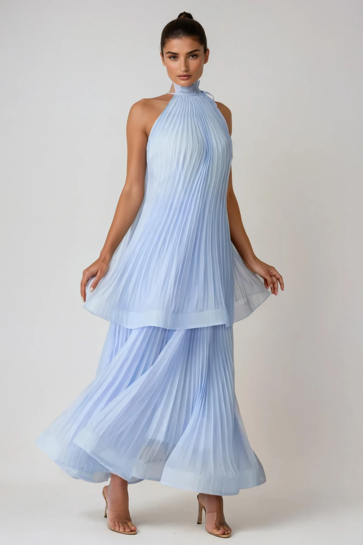 Fatimah Pleated Tiered Maxi Dress