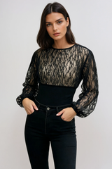 Fatimatou Long Sleeve Lace Top