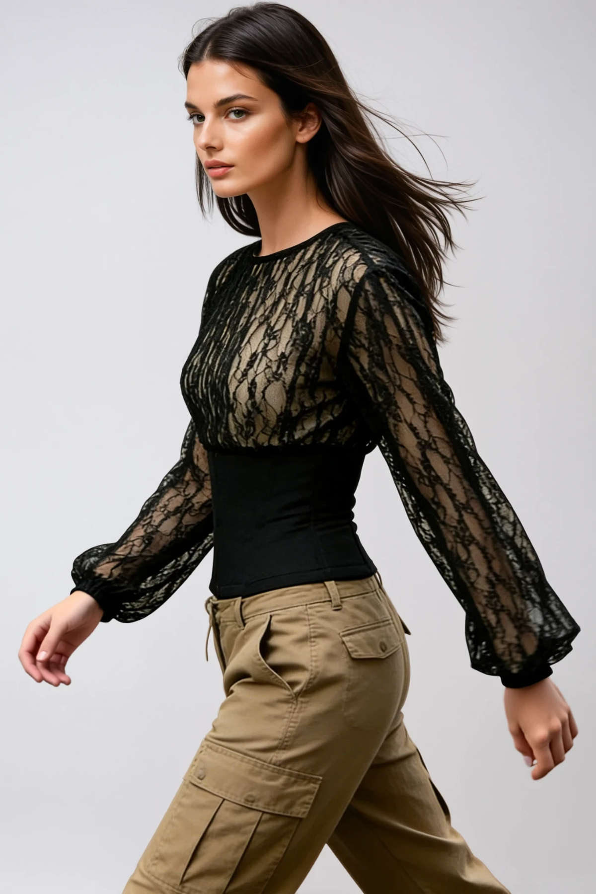 Fatimatou Long Sleeve Lace Top