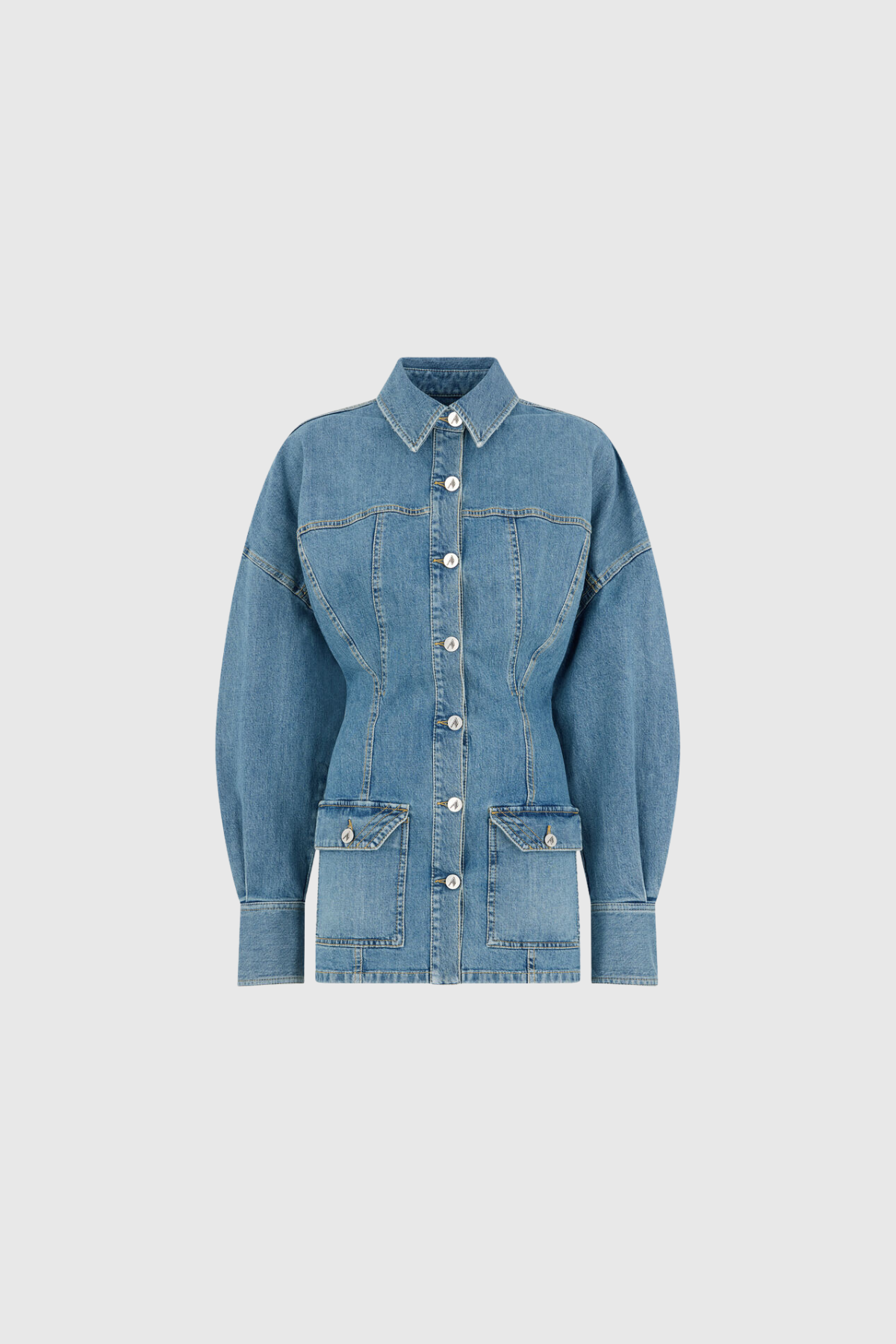 Faustina Balloon Sleeve Denim Mini Dress
