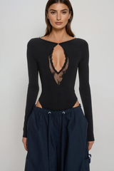 Faustyna Cutout Lace Bodysuit