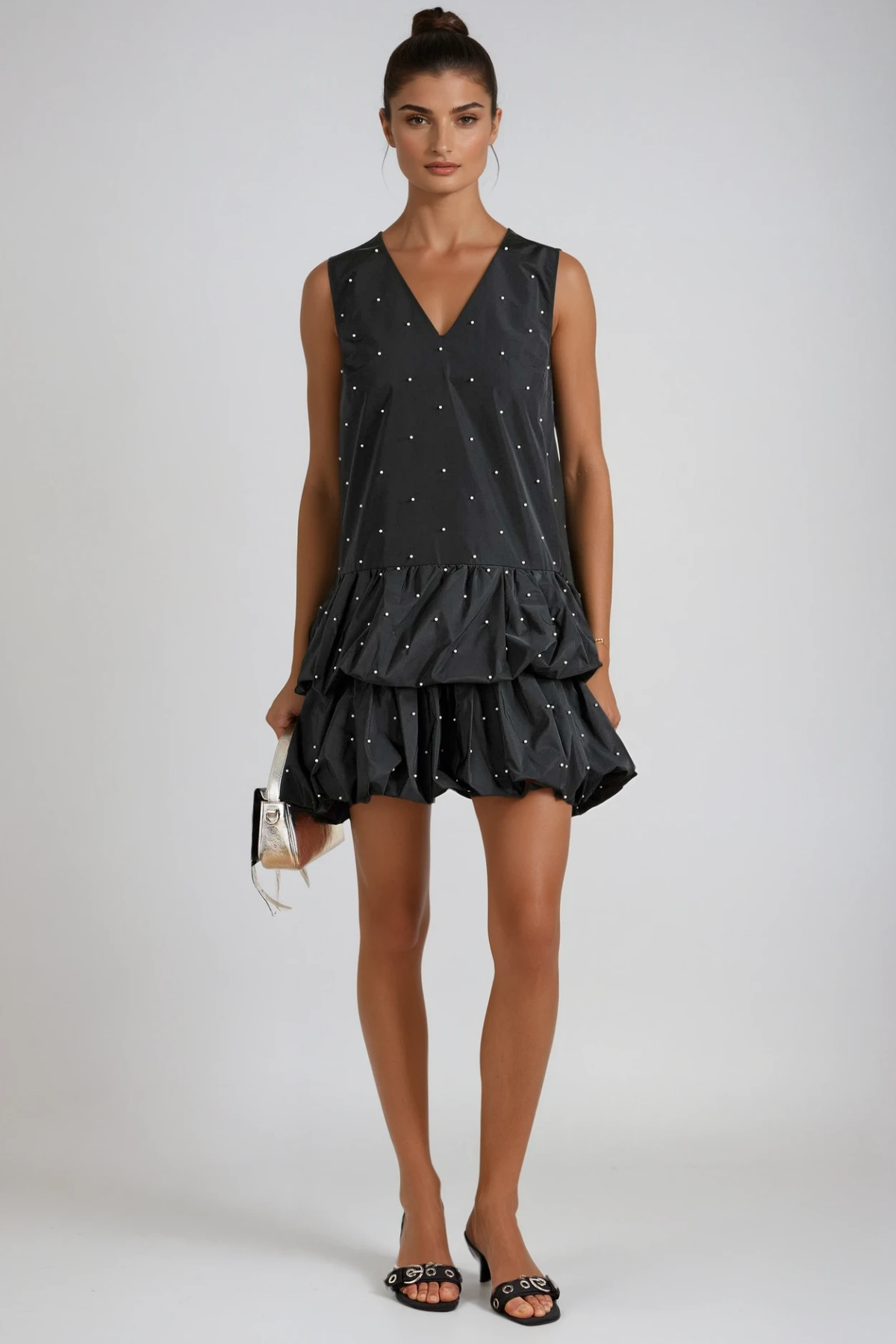 Favour Sleeveless Pearl Mini Dress
