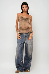 Fayez Spaghetti Ruffle Top
