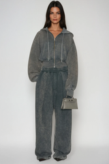 Fayruz Hooded Pants Set In Grey