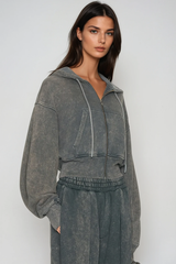 Fayruz Hooded Pants Set In Grey