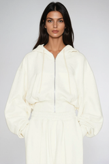 Fayruz Hooded Pants Set In White