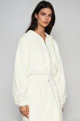 Fayruz Hooded Pants Set In White