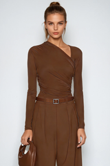 Fazal Long Sleeve Asymmetric Bodysuit