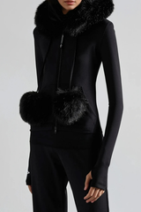 Fechin Faux Fur Bodycon Pants Set