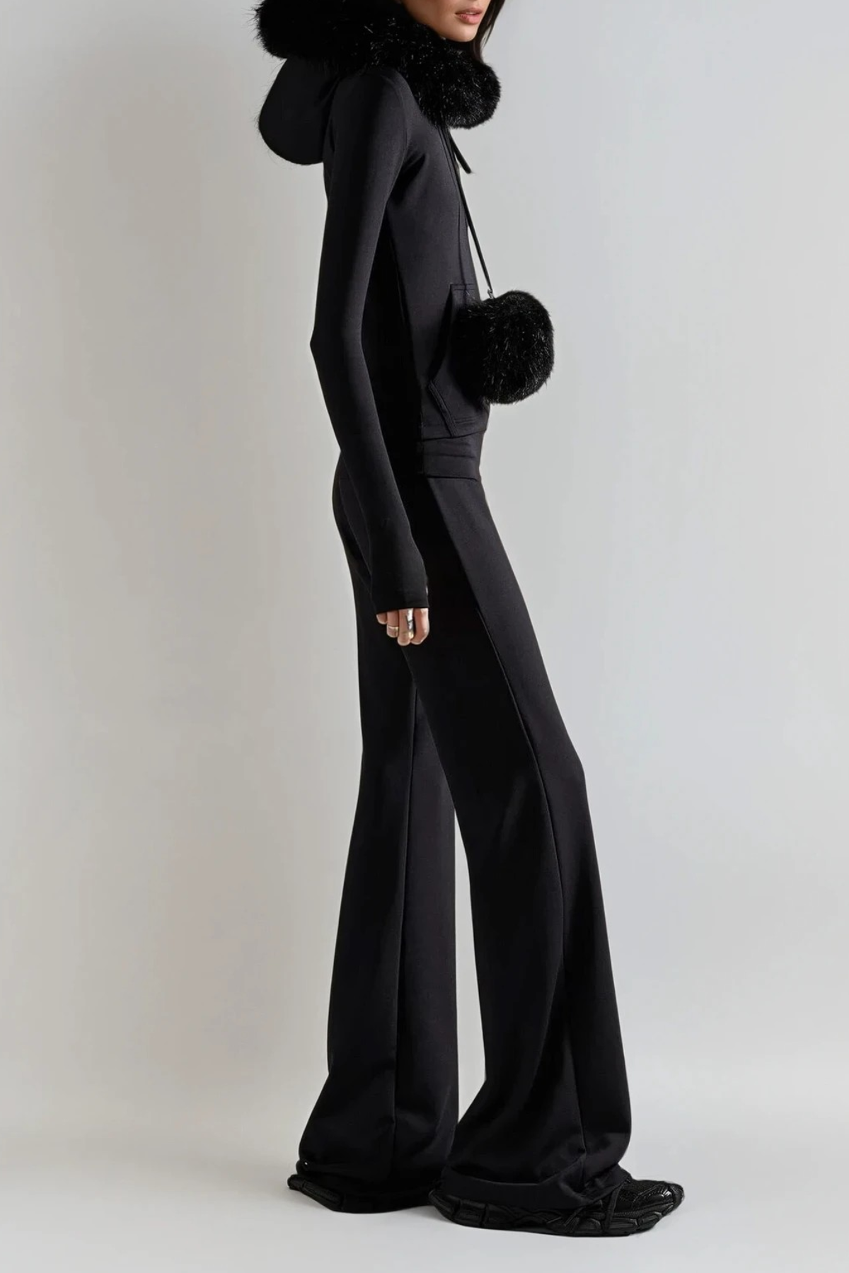 Fechin Faux Fur Bodycon Pants Set