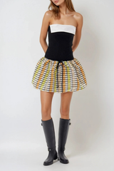 Fedelm Deconstruct Grid Mini Dress