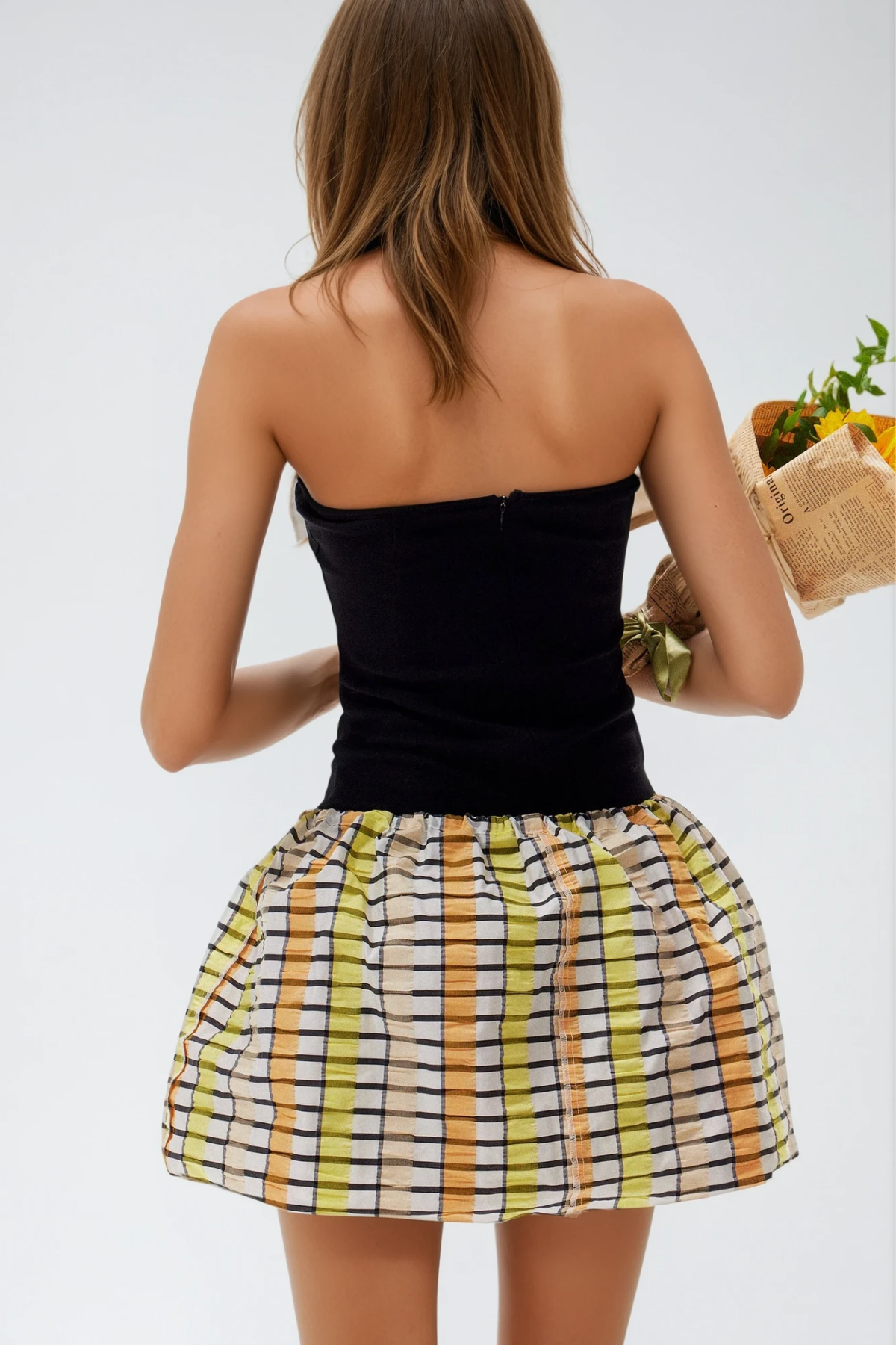 Fedelm Deconstruct Grid Mini Dress
