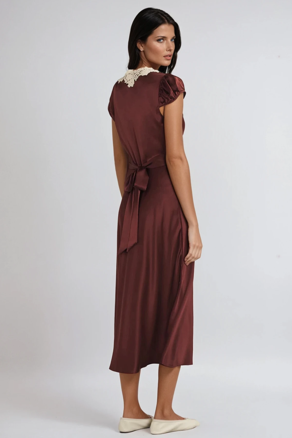 Fedlimid Plunge Lace Maxi Dress