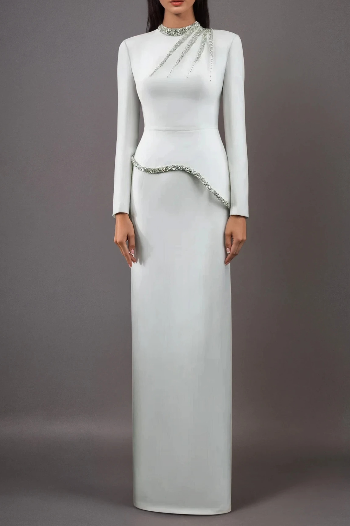Fehim Crystal Asymmetric Maxi Dress