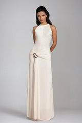 Djene Ruch Fringe Maxi Dress
