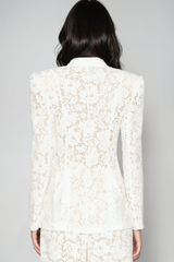 Djehutimose Floral Lace Pants Set In White