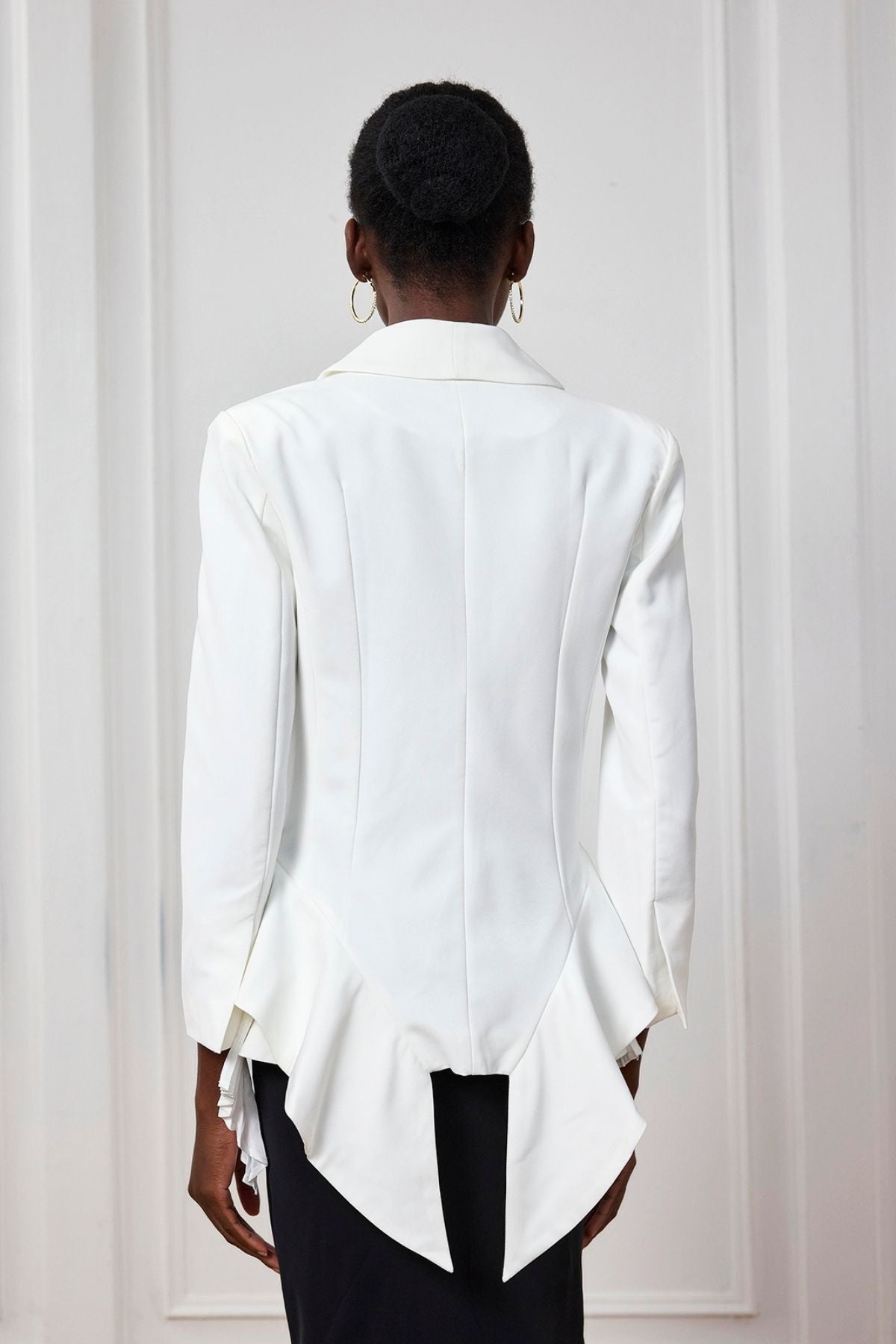 Indy Ruffle Ruch Asymmetric Blazer