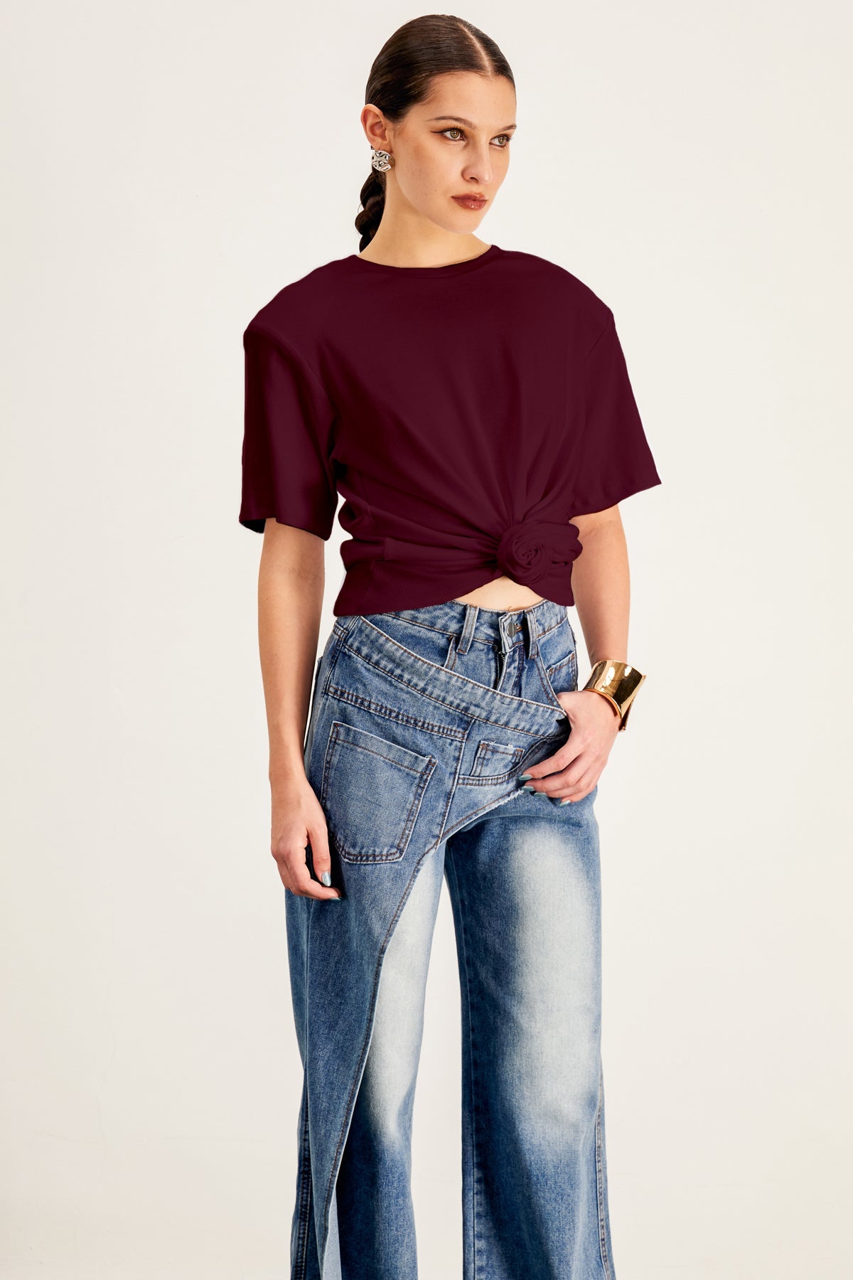 Jemma Ruch Twist T Shirt In Red
