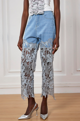 Judith Embroided Cutout Flower Jeans