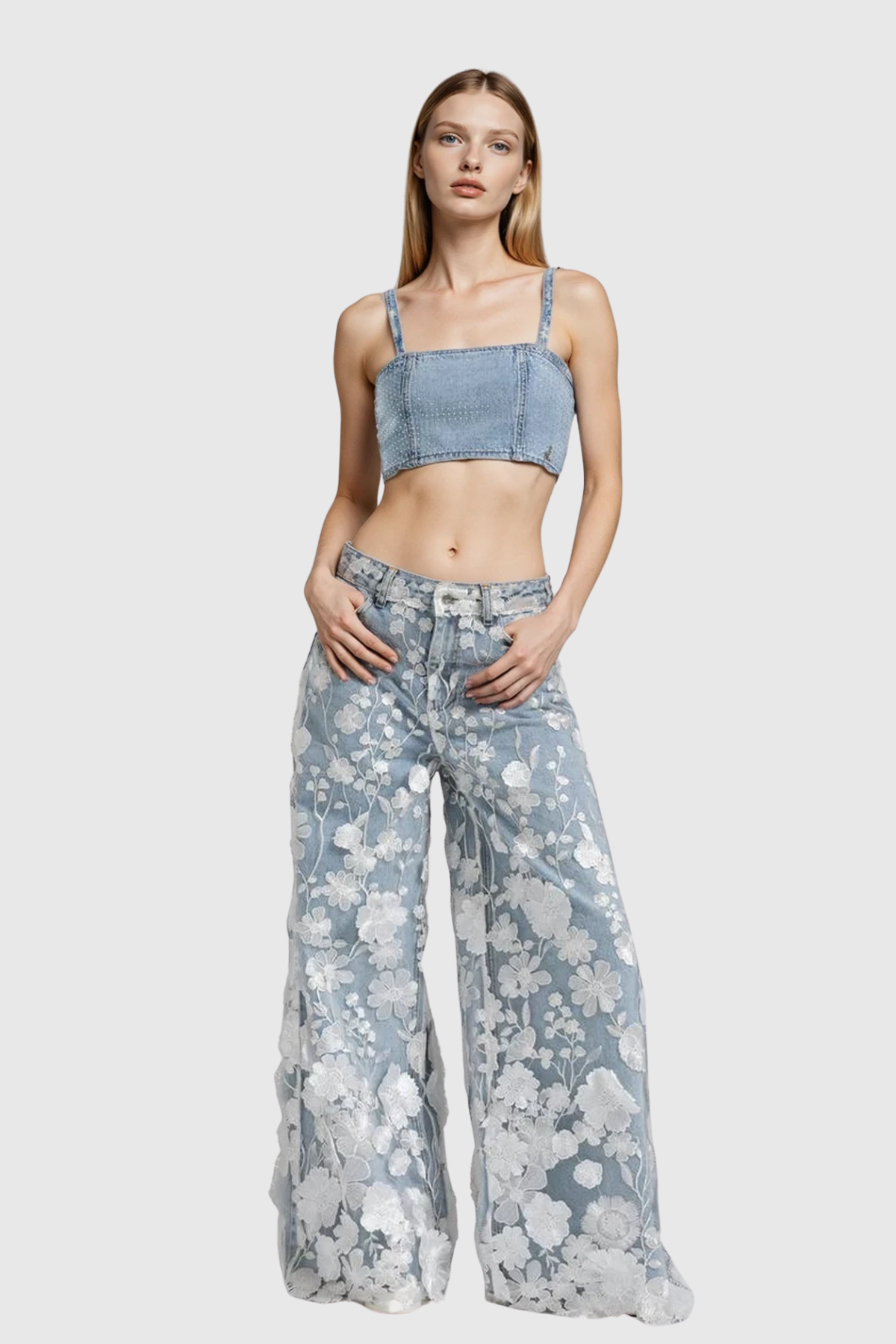 Judith Flower Embroidered Jeans