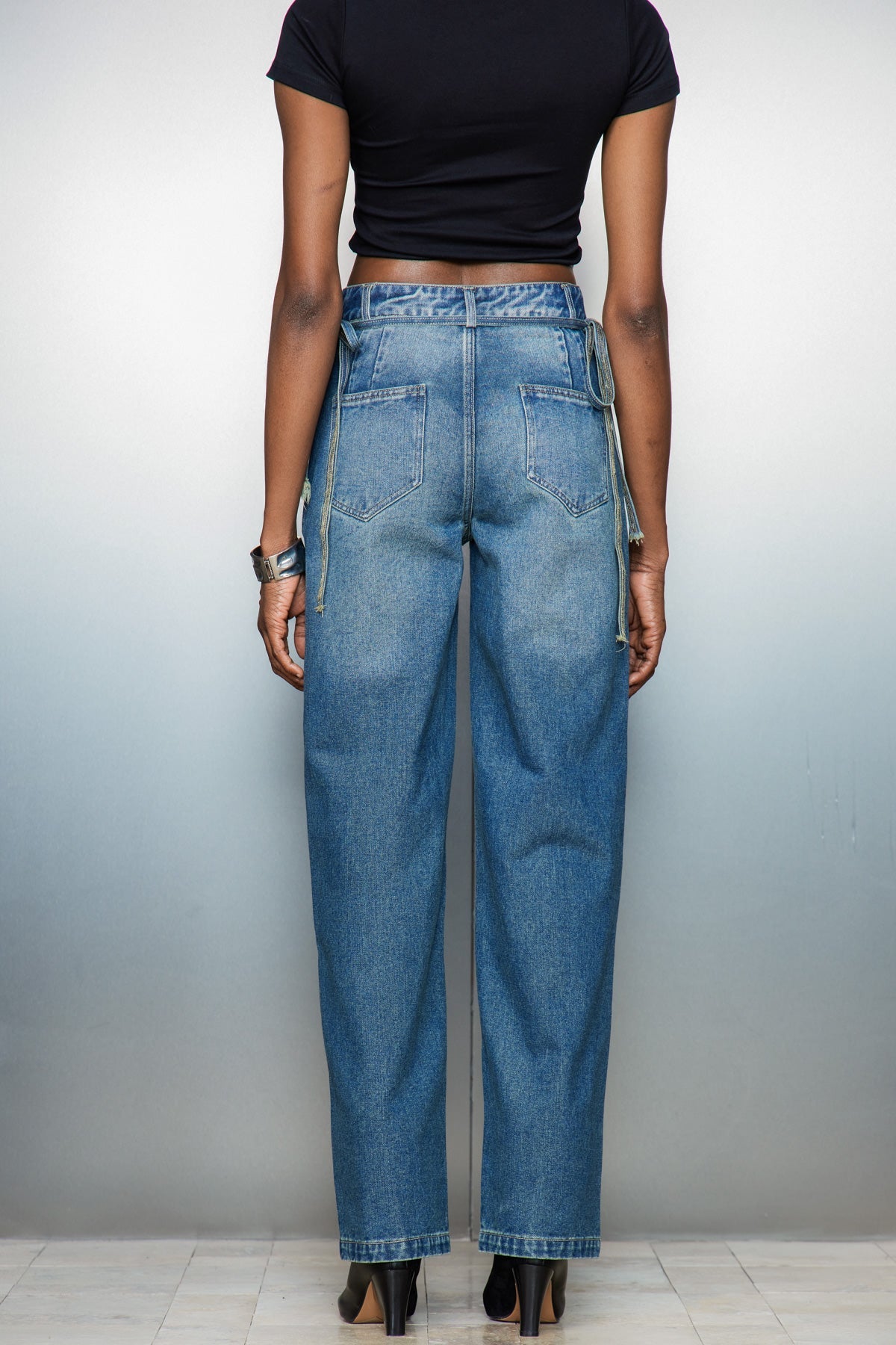 Keyla Deconstruct Low Rise Lace Up Jeans