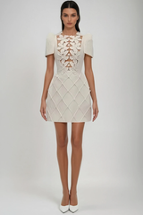 Kira Flower Mesh Mini Dress