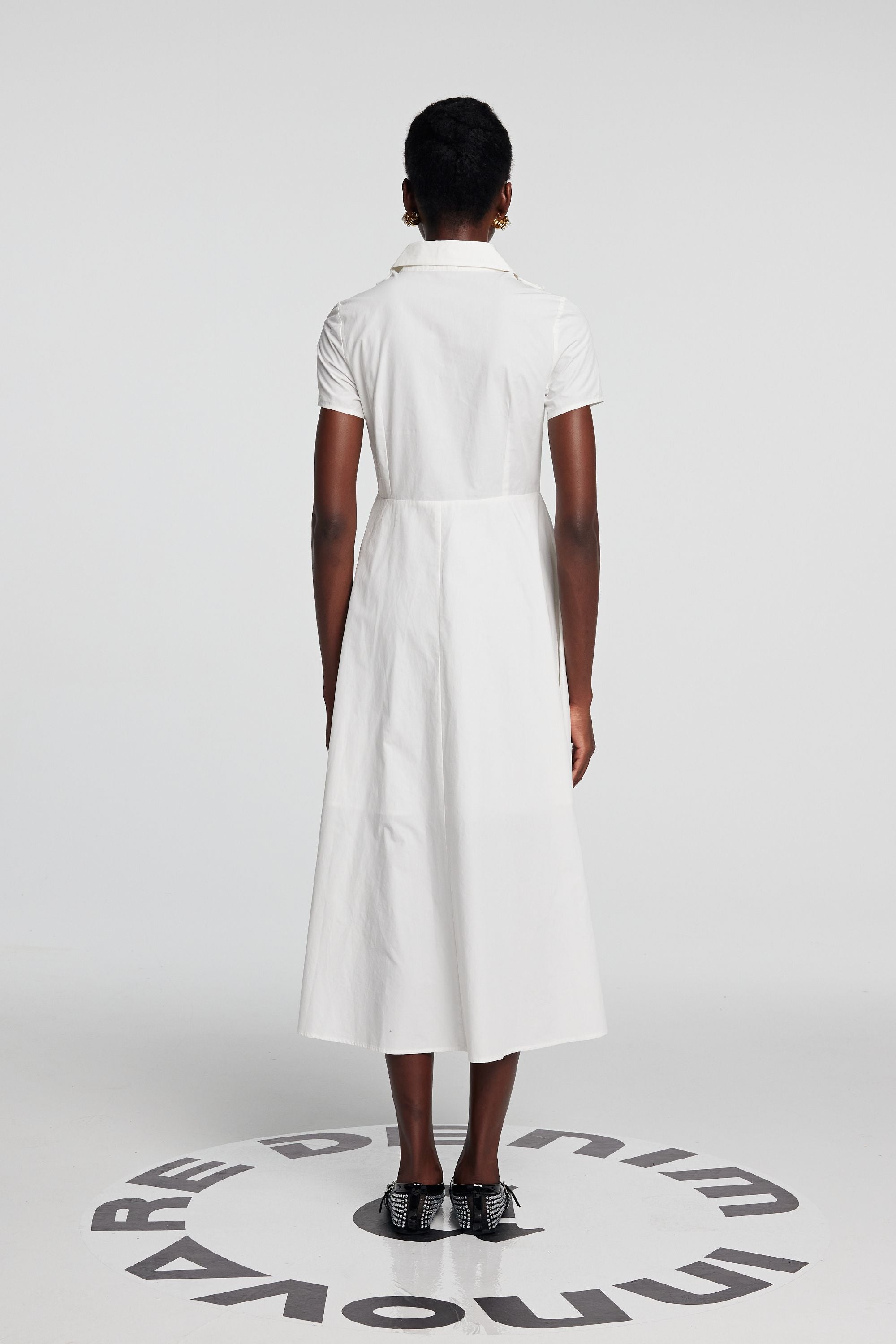 Kira Cutout Flower Short Sleeves Maxi Dress