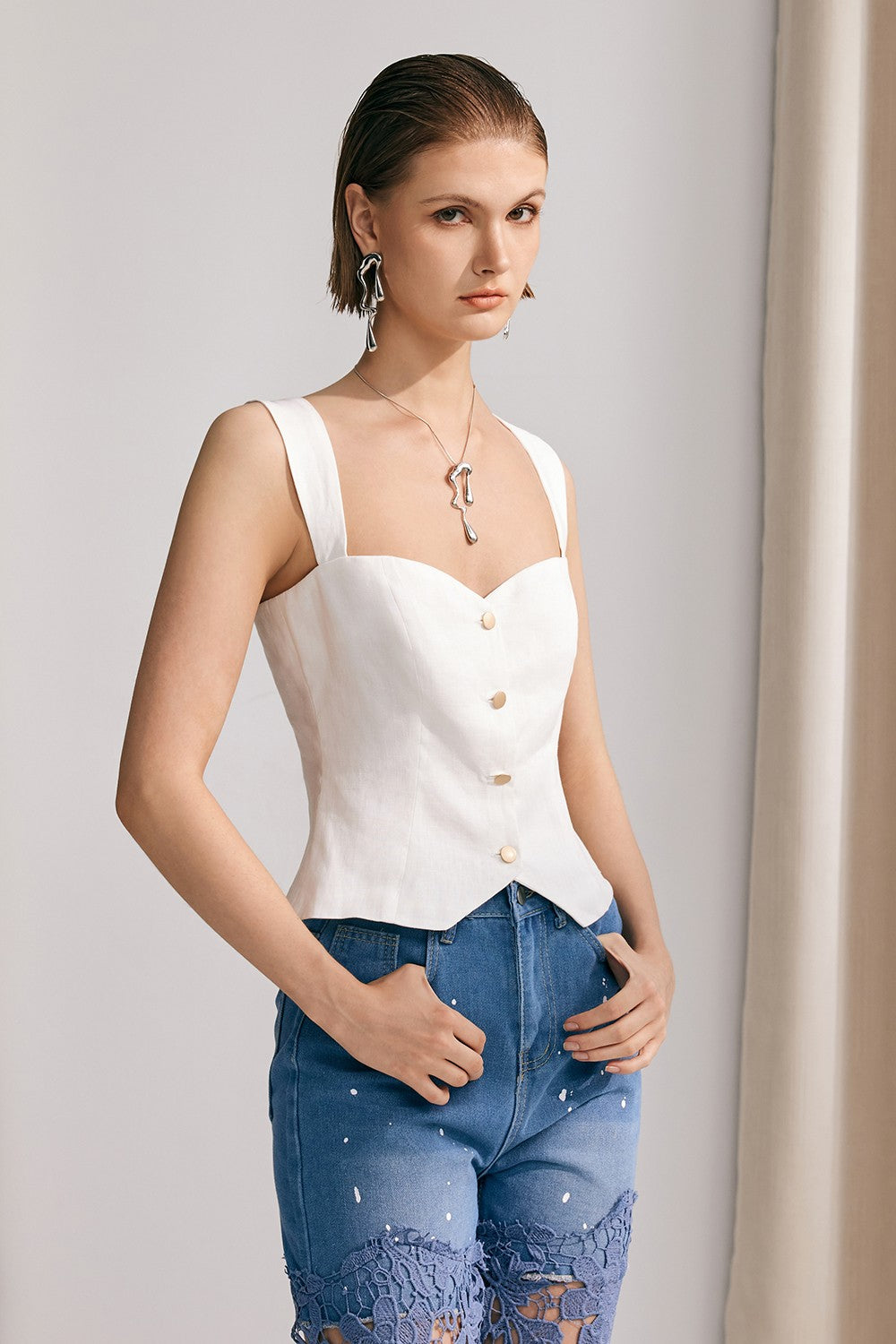 Kornelia Cross Bodycon Sleeveless Top