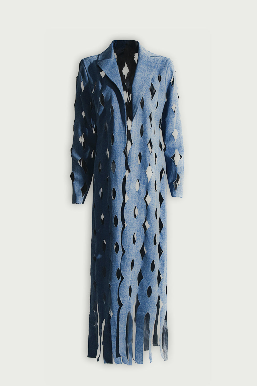 Lilly Geometric Cutout Denim Coat