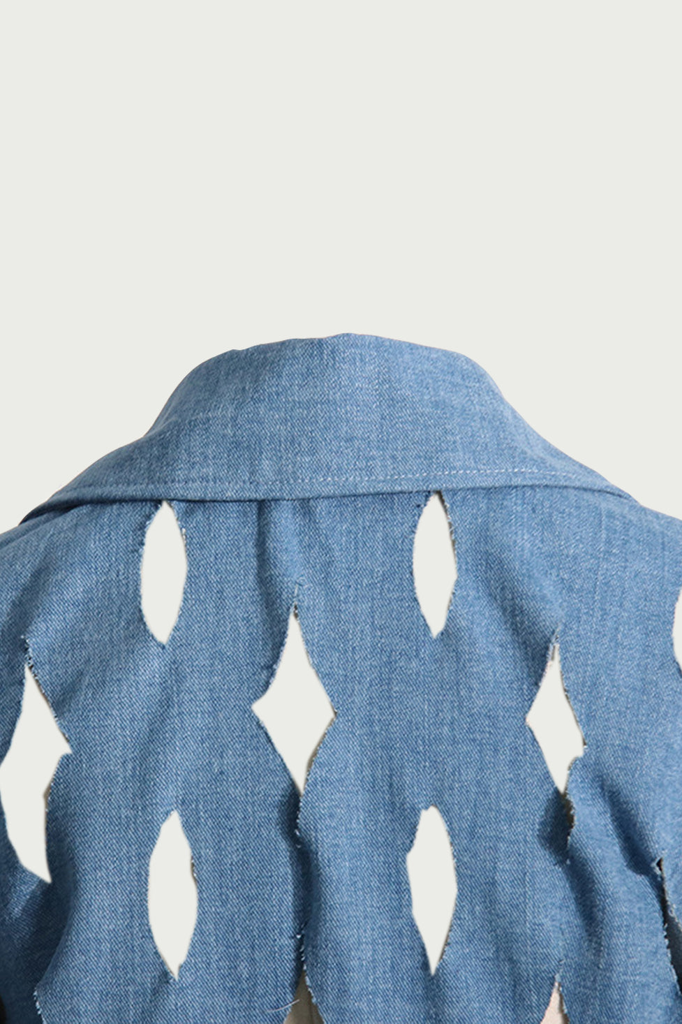 Lilly Geometric Cutout Denim Coat