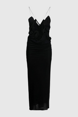 Mohamad Halter Neck Backless Cutout Maxi Dress