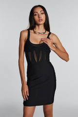 Nyomi Mesh See Through Sleeveless Mini Dress