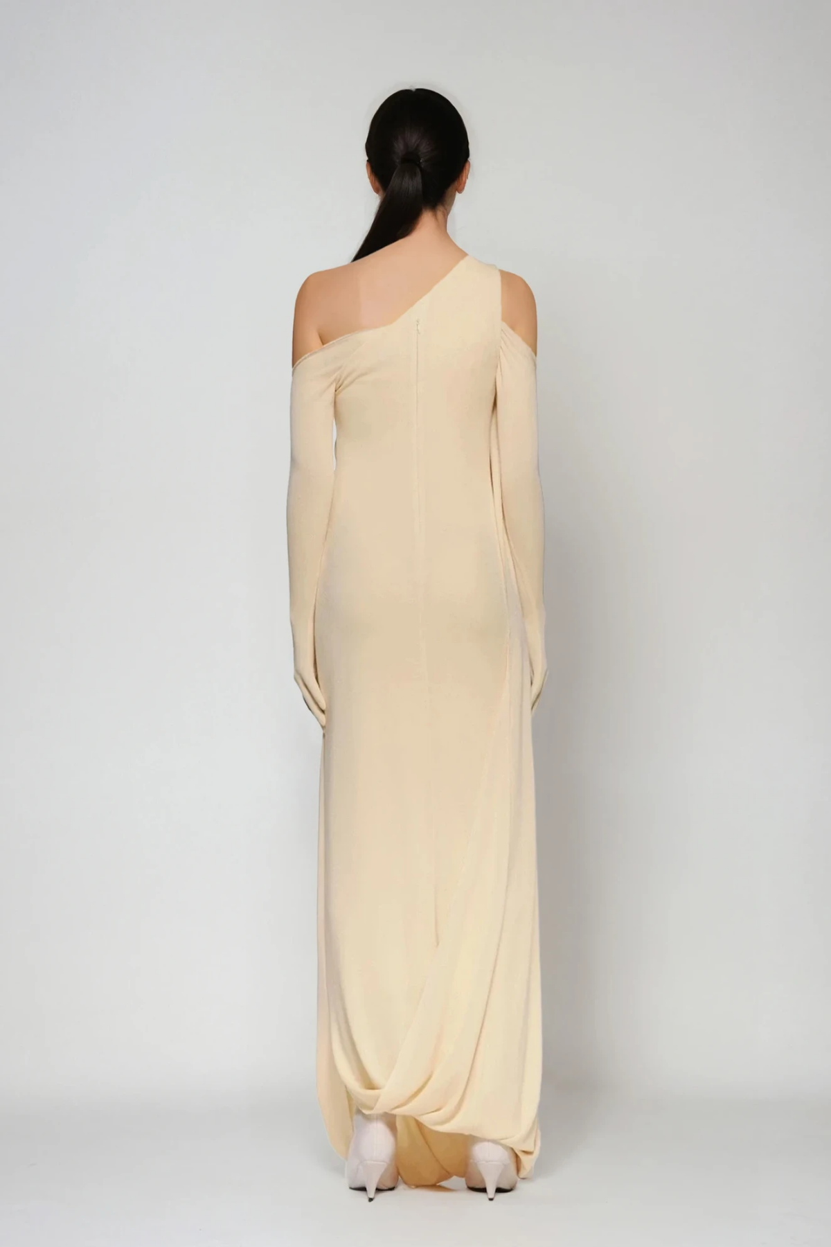 Pryndis One Shoulder Ruch Maxi Dress