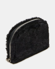 JADEZ FAUX FUR WALLET GIFT SET BLACK