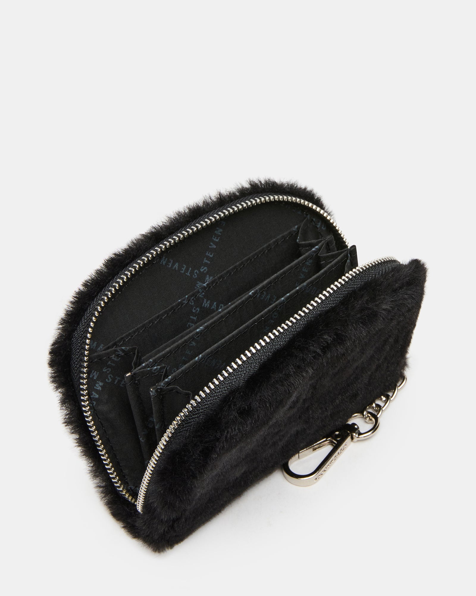 JADEZ FAUX FUR WALLET GIFT SET BLACK