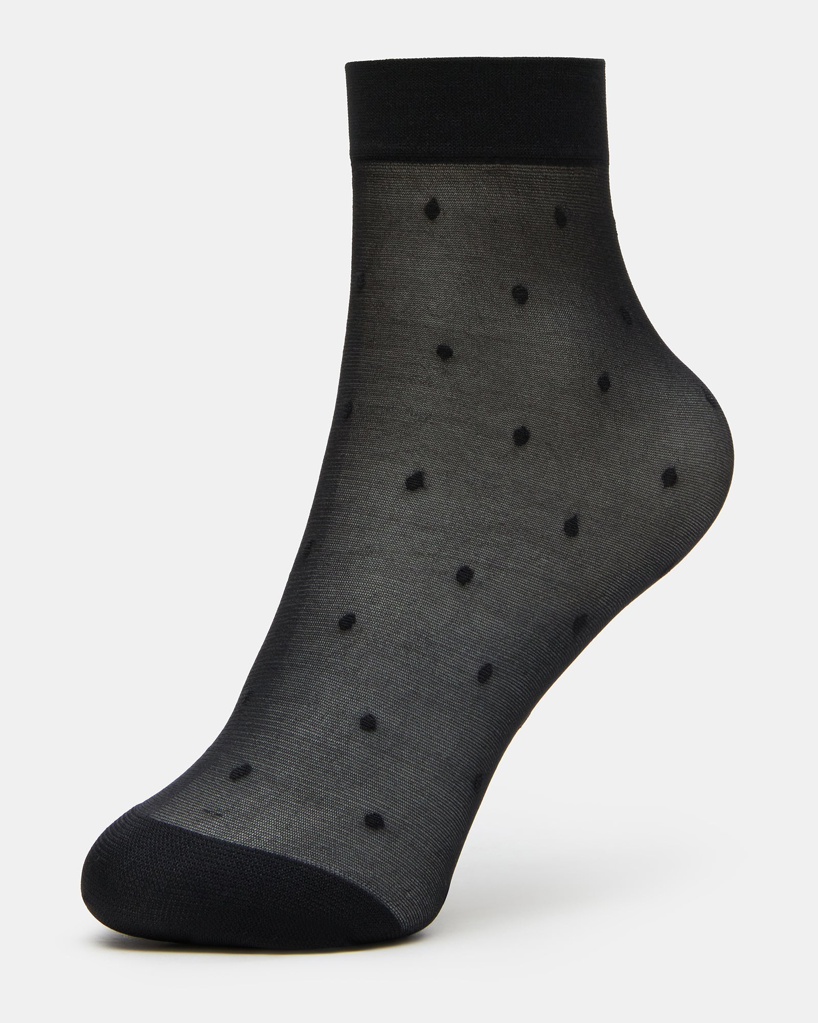 3 PACK DITSY DOT SHEER ANKLET BLACK