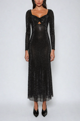 Tate Rhinestone Mesh Maxi Dress