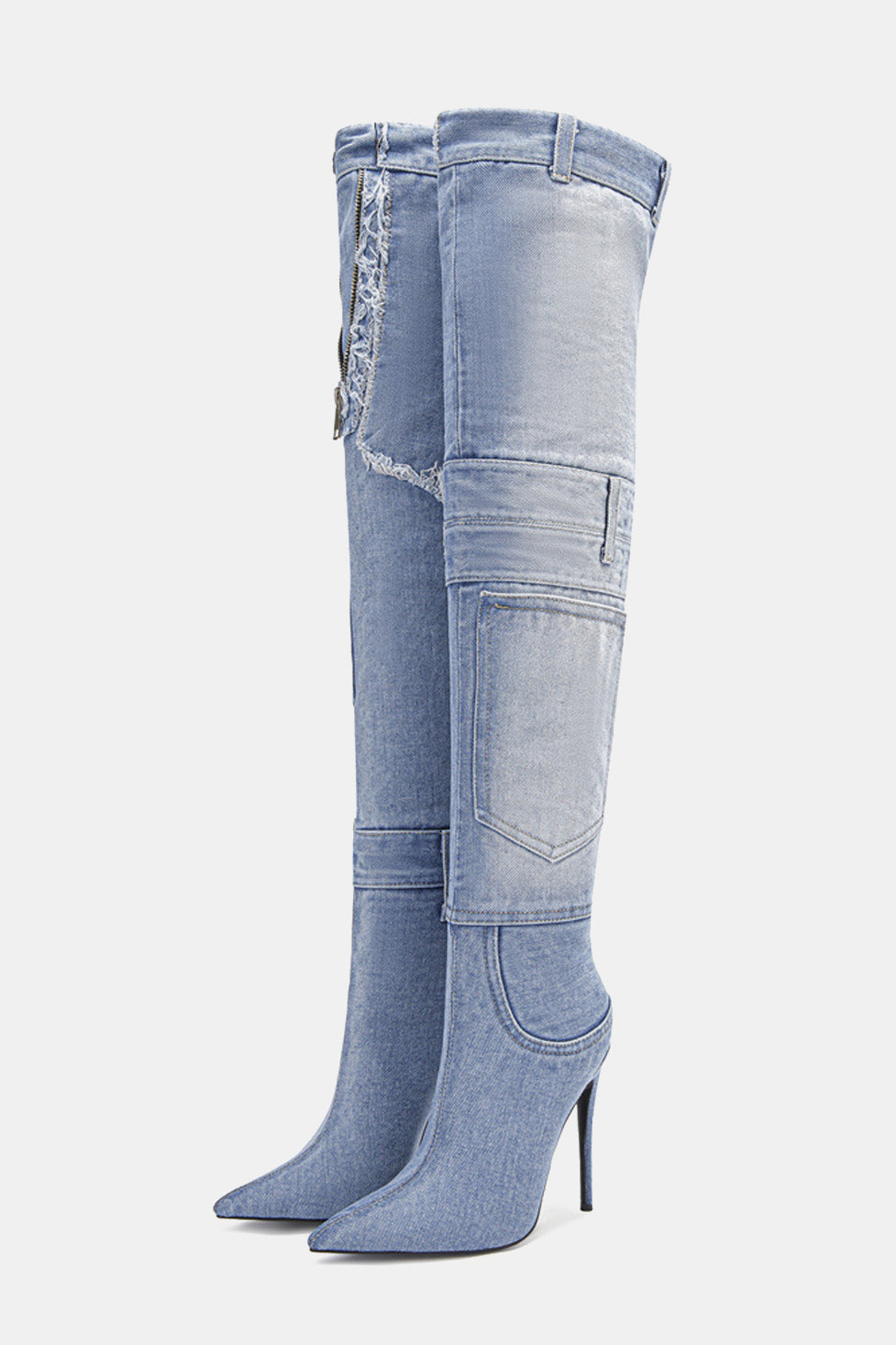 Valerie High Heel Denim Boots