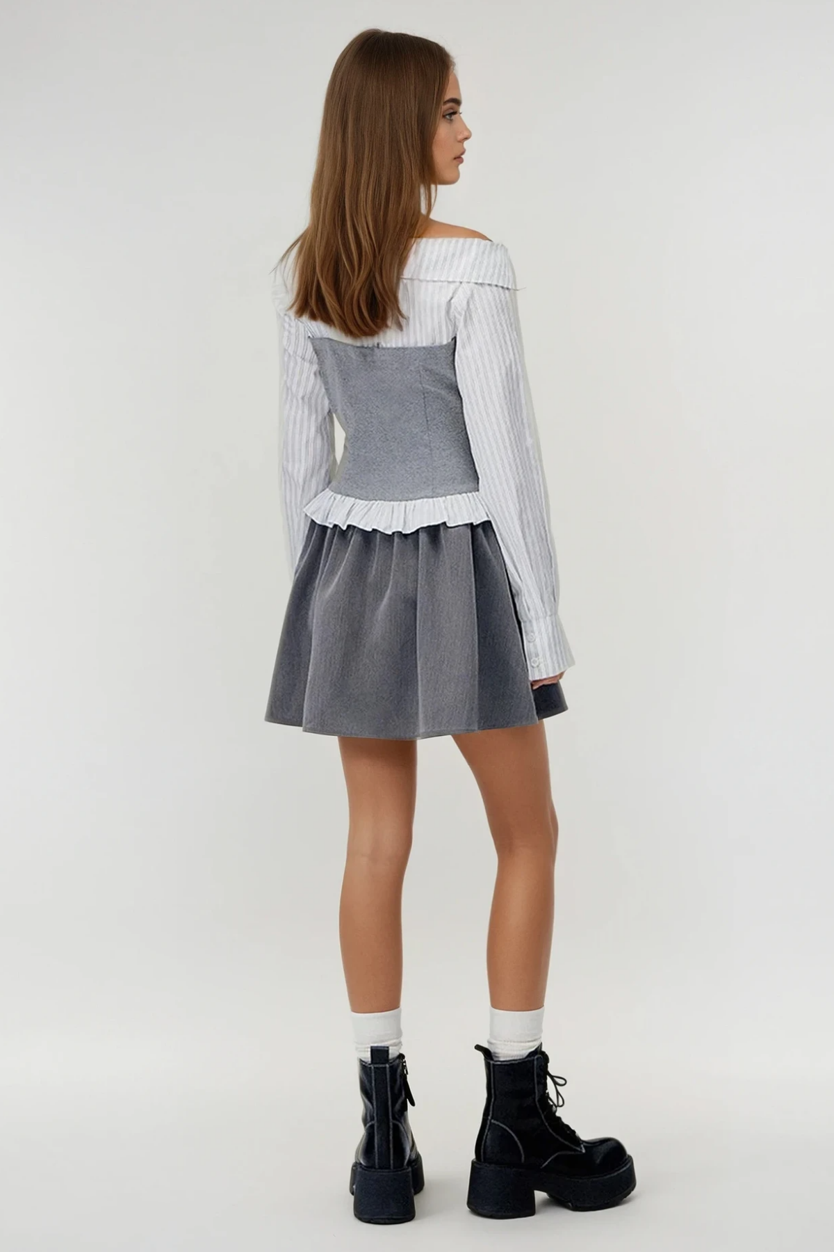 Wail One Shoulder Stripe Tie Up Top