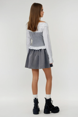 Wail One Shoulder Stripe Tie Up Top