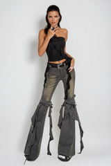 Zaher Ruffle Fringe Jeans