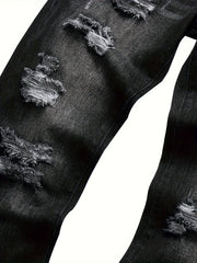 Men's ripped black jeans Black ripped jeans for men