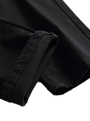 Stretch stretch pants for men's black ripped jeans