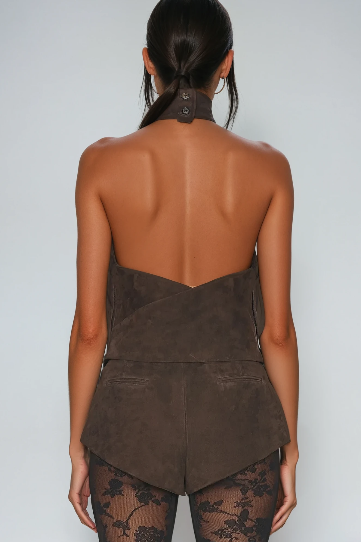 Bartolo Suede Halter Neck Top
